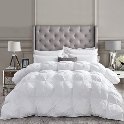 Goose Down Comforter 1500 Thread Count, 100% Egyptian Cotton, Siberian Goose Down, 50oz, King/California King Size, White, Baffle Box Construction