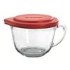 Anchor Hocking Batter Bowl, 2 Quart Glass Mixing Bowl with Red Lid view 1