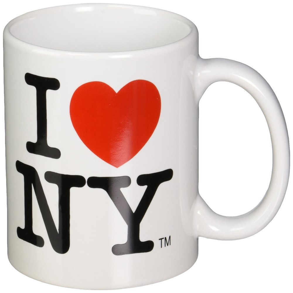 I Love NY Mug - White Ceramic 11 ounce I Love NY Mugs from the New York City Souvenir Store