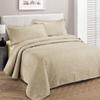 Fancy Collection Luxury Bedspread Coverlet Embossed Bed Cover Solid Beige New Over Size 100"x106" Full/Queen view 1