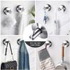 YOHOM Stainless Steel Vacuum Suction Cup Bathroom Shower Holders - Removable Towel Rack, Bathrobe and Loofah Hooks with Brushed Finish view 2