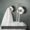 YOHOM Stainless Steel Vacuum Suction Cup Bathroom Shower Holders - Removable Towel Rack, Bathrobe and Loofah Hooks with Brushed Finish view 3