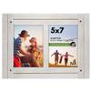 Americanflat Hinged 5x7 Double Picture Frame with 2 Photo Openings and Polished Glass - Distressed Wood Collage Picture Frames for Tabletop and Wall Display - Hampton Collection - Aspen White view 1