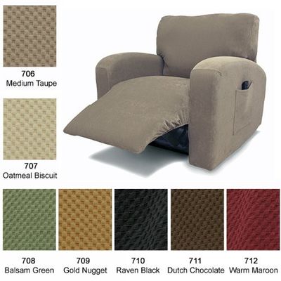 Recliner Chair Cover Stretch Pique Warm Maroon 712