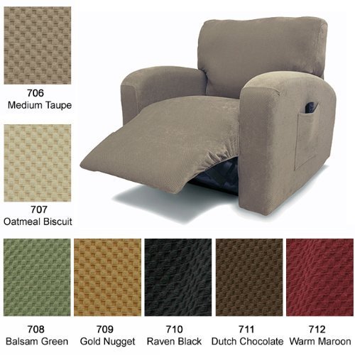 Recliner Chair Cover Stretch Pique Warm Maroon 712