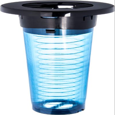 San Jamar Euro Sentry In-Counter Cup Dispenser 4-24 Oz Cups with Adjustable Lever for Restaurants, Dining Halls, and Fast Food, Plastic, 18 Inches, Blue