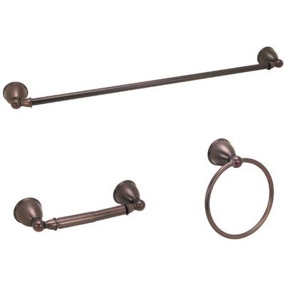 Designers Impressions Astor Series 3 Piece Oil Rubbed Bronze Bathroom Hardware Set