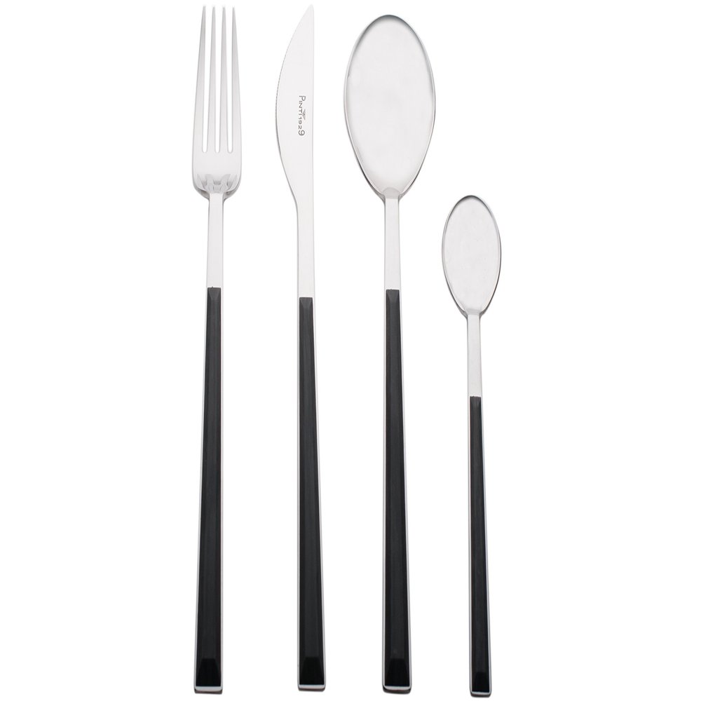 Pinti Sushi Queen for Red Vanilla 24 Piece Flatware Set, Ebony