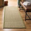 SAFAVIEH Natural Fiber Collection Runner Rug - 2'6" x 8', Green & Green, Border Stripe Sisal Design, Easy Care, Ideal for High Traffic Areas in Living Room, Bedroom (NF442A) view 1