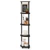 Furinno TURN-N-TUBE Corner Shelf, 5-Tier Corner Bookshelf, Open Storage Shelves, for Organization and Storage, Living Room, Home Office, Garage, Bedroom, Espresso view 4