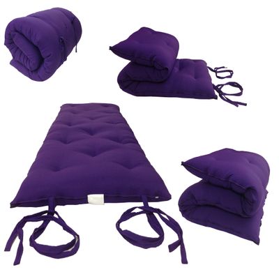 D&D Futon Furniture Purple Traditional Japanese Floor Futon Mattress 3 X 30 X 80, Shiki Futon Filled with Cotton, Foam, Polyester Fiber