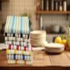 COTTON CRAFT Oversized Kitchen Towels - 4 Pack 100% Cotton Basketweave Tea Dish Towels - Absorbent Reusable Low Lint Quick Dry - Cooking Drying Restaurant Bar Cleaning Cloth Napkin -20x30 Linen Stripe view 4