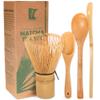 BambooMN Matcha Whisk Set - Golden Chasen (Tea Whisk) + Chashaku (Hooked Bamboo Scoop) + Tea Spoon - 1 Set - Premium Matcha Set to Prepare a Traditional Cup of Matcha view 1