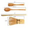 BambooMN Matcha Whisk Set - Golden Chasen (Tea Whisk) + Chashaku (Hooked Bamboo Scoop) + Tea Spoon - 1 Set - Premium Matcha Set to Prepare a Traditional Cup of Matcha view 2