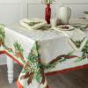Benson Mills Christmas Ribbons Engineered Printed Fabric Table Cloth, Winter, Holiday and Christmas Tablecloth (60" X 104" Rectangular, Xmas Ribbons) view 4