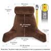 Husband Pillow XXL - Reading Pillow Bed Chair with Arms & Back Support - Chocolate - Back Pillow for Bed Sitting Up - BedRest Arm Pillow - Comfy Reading Pillow for Adults view 3