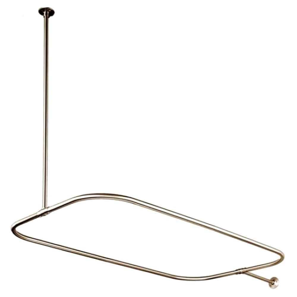 Kingston Brass CC3158 44-1/2-Inch Large Size by 25-1/4-Inch Rectangular Shower Rod, Brushed Nickel