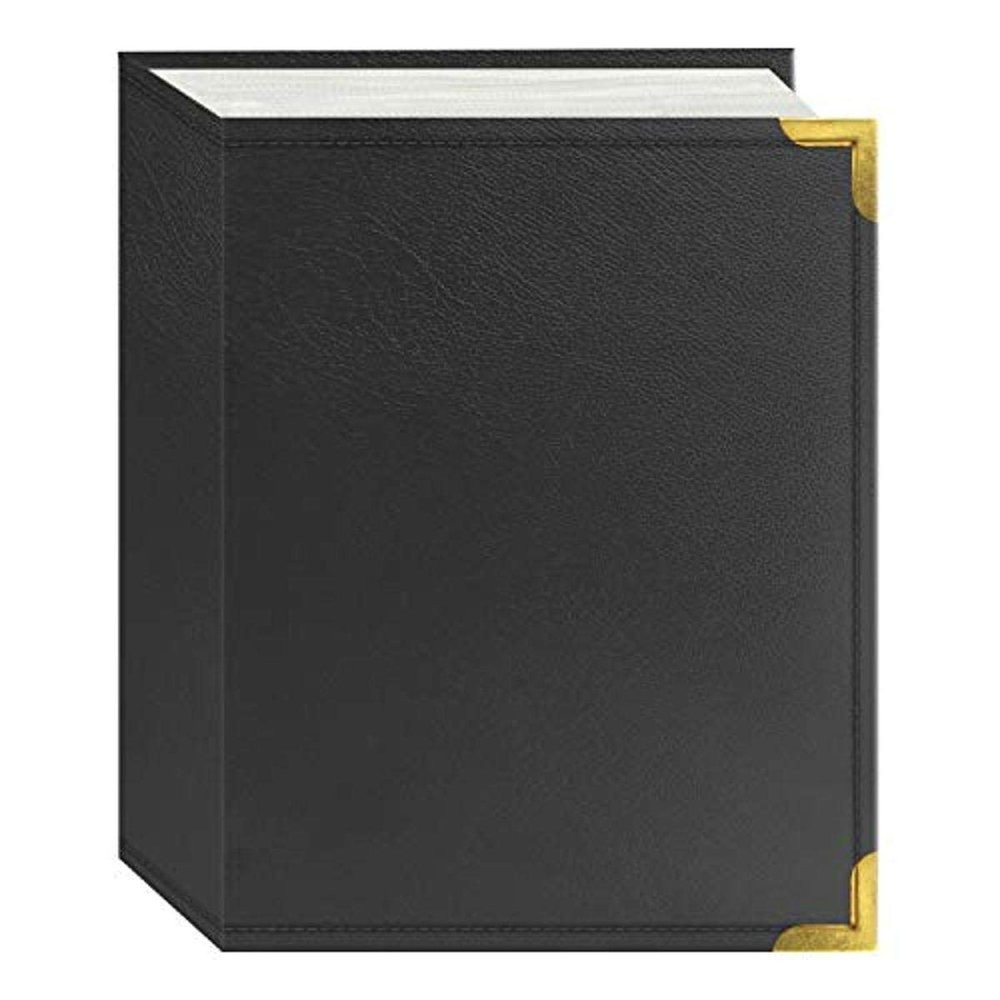 Pioneer Photo Albums 100 Pocket Gray Sewn Leatherette Cover with Brass Corner Accents Photo Album for Prints, 4 by 6-Inch