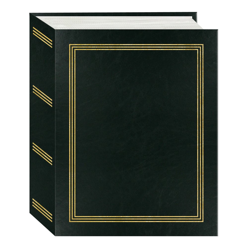 Pioneer Mini Max Bound Photo Album, Solid Color Designer Covers with Accents, Holds 100 4x6 Photos, 1 Per Page, Color: Black