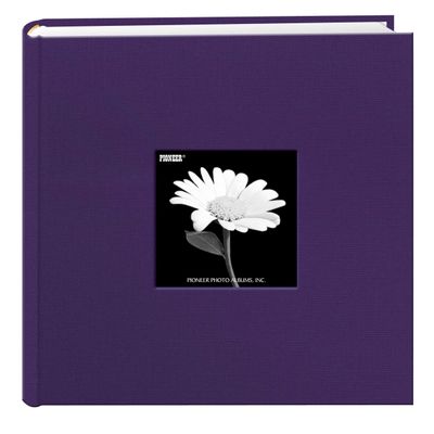 Fabric Frame Cover Photo Album 200 Pockets Hold 4x6 Photos, Grape Purple