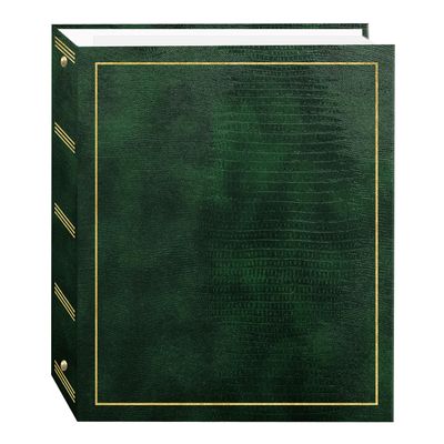 Magnetic Self-Stick 3-Ring Photo Album 100 Pages (50 Sheets), Hunter Green