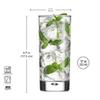 Home Essentials & Beyond Highball Glasses set of 4, 17 oz Drinking Glasses, Red Series Heavy Bubble Base view 3