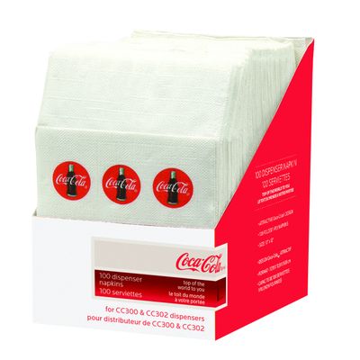 Tablecraft CC326 Coca-Cola Napkins (100 Pack), Half, Red