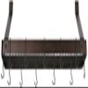Wall-Mount Bookshelf Pot Rack with Grid & 12 Hooks view 2