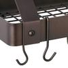 Wall-Mount Bookshelf Pot Rack with Grid & 12 Hooks view 3