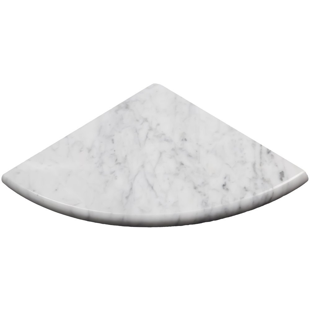 Tenedos Premium Quality Italian Carrara Bianco White Greyish 9x9 Marble Bathroom Accessories Corner Shower Shelf Tile Polished (1 Piece)