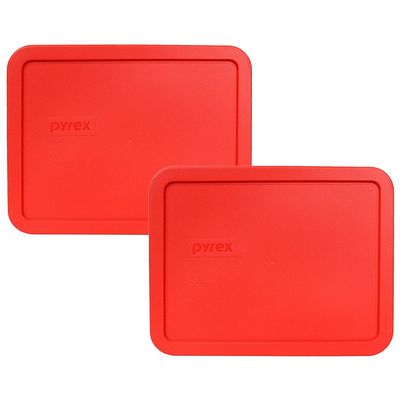 Pyrex 7212-PC 11-Cup Red Food Storage Replacement Lid (2-Pack) - Made in USA