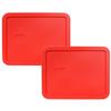 Pyrex 7212-PC 11-Cup Red Food Storage Replacement Lid (2-Pack) - Made in USA view 1