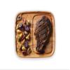 Ironwood Gourmet Fort Worth Steak Plate with Juice Channel, Acacia Wood 13 x 11 x 0.75 -inches, Brown view 1