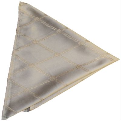 Violet Linen Diamond Damask Design Fringes Tablecloth Beige 54" by 54" Square