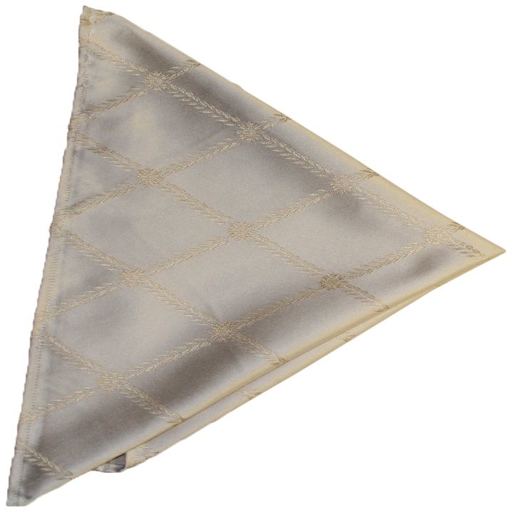 Violet Linen Diamond Damask Design Fringes Tablecloth Beige 54" by 54" Square