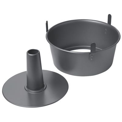 Chicago Metallic Angel Food Cake Pan with Cooling Feet, 2-Piece Nonstick Tube Pan, 9.5 Inch Carbon Steel, Perfect for Pound and Sponge Cakes