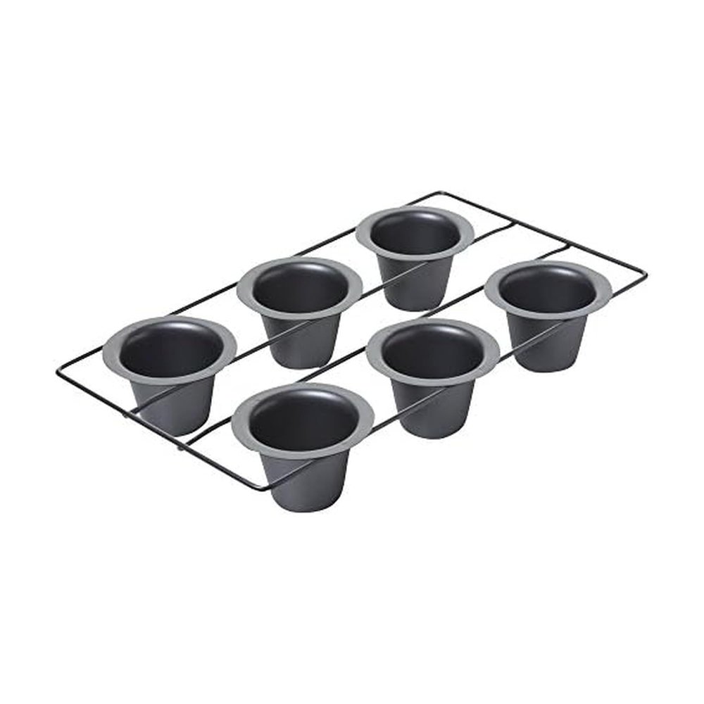 Chicago Metallic 6-Cup Popover Pan, Heavyweight Aluminized Steel with Nonstick Coating, Ideal for Yorkshire Pudding, Muffins, and Popovers