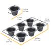 Chicago Metallic 6-Cup Popover Pan, Heavyweight Aluminized Steel with Nonstick Coating, Ideal for Yorkshire Pudding, Muffins, and Popovers view 2