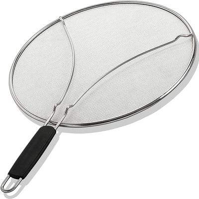 BergKoch Splatter Screen for Frying Pan - 9.5 Inch Stainless Steel Grease Splatter Guard - Cover Oil Splash when Sizzling Bacon, Cooking Fried Chicken or Popcorn