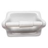 Tenedos Glazed Ceramic Bathroom Toilet Paper Holder Accessory White Wall Mount Durable Classic Design Not for Flat Surface Installation view 1