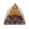 Charged Chakra New Orgonite Orgone Amethyst 2.25" Pyramid Crystals Gemstones Copper Metal Mix Reiki Chakra view 1
