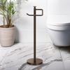 Gatco 1435BZ Standing Tissue Holder, 23.68", Bronze | Toilet Tissue Roll Holder Stand with Weighted and Padded Base for Bathroom view 2