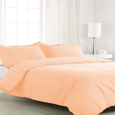 650 Thread Count King/Cal King Size Duvet Cover 100% Egyptian Cotton Premium Quality Solid Pattern Peach