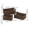 Household Essentials Decorative Woven Baskets Set of 3, Paper Rope with Wood Handles and Metal Frame, Small, Medium and Large, Brown view 3