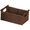 Household Essentials Decorative Woven Baskets Set of 3, Paper Rope with Wood Handles and Metal Frame, Small, Medium and Large, Brown view 4