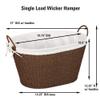 Household Essentials Paper Rope Woven Oval Laundry Basket, Brown view 3