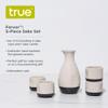 True Fervor Ceramic Sake Set Includes Four 3.5 oz Small Cups & One 8 oz Carafe for Gin, Japanese Tea, Herbal Teas, Drinkware, Home Bar, 5-Piece, White view 2