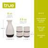 True Fervor Ceramic Sake Set Includes Four 3.5 oz Small Cups & One 8 oz Carafe for Gin, Japanese Tea, Herbal Teas, Drinkware, Home Bar, 5-Piece, White view 3