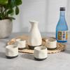 True Fervor Ceramic Sake Set Includes Four 3.5 oz Small Cups & One 8 oz Carafe for Gin, Japanese Tea, Herbal Teas, Drinkware, Home Bar, 5-Piece, White view 4