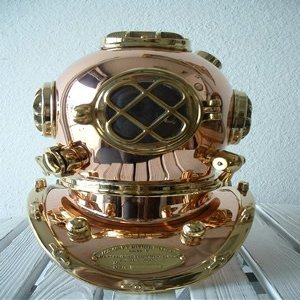 HS 10" Polished Brass & Copper Mark V Dive Helmet